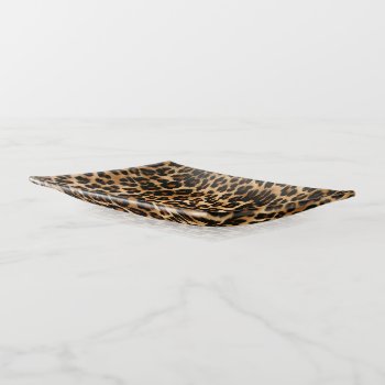 Glass Trinket Dish-leopard Print Trinket Tray by photographybydebbie at Zazzle