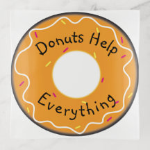 Glass Trinket Tray #2 - Donuts Helps Everything