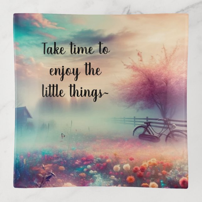 Glass trinket tray inspirational (Front)