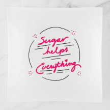 Glass Trinket Tray - Sugar Helps Everything