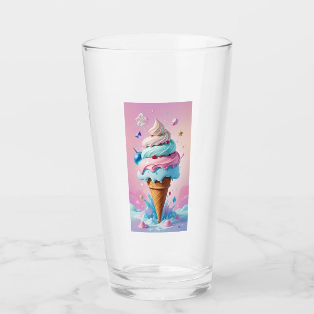 Glass tumbler shaped like an ice cream scoop (Front)