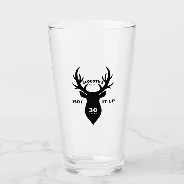 Glass tumbler - stag design3 with 30th (Front)