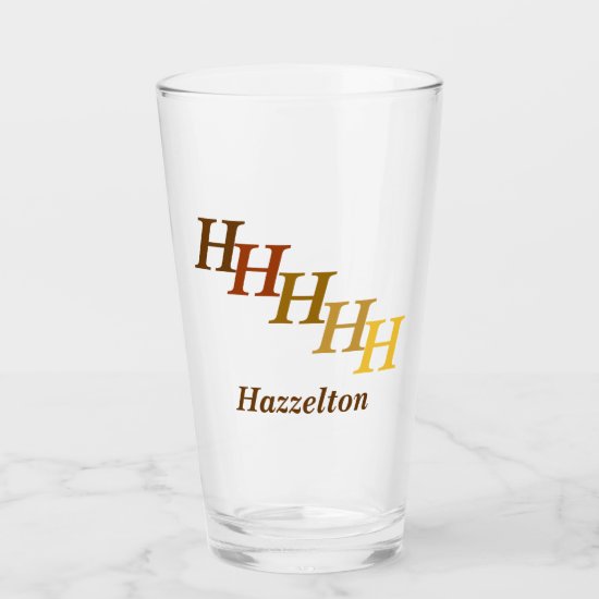 Glass Tumbler - Stepped Initials and Name in Brown