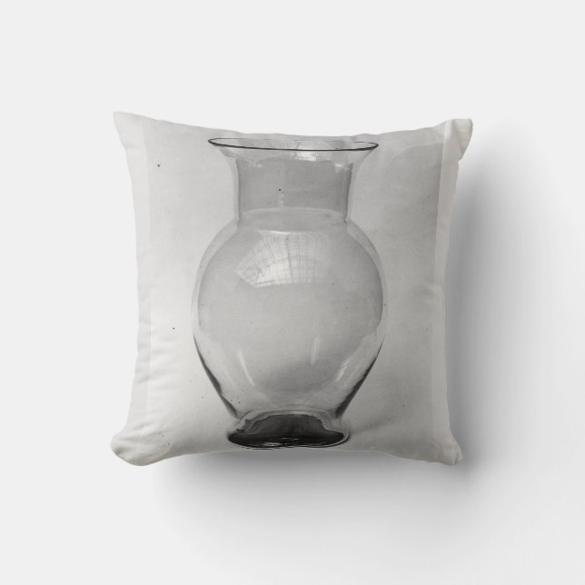 Glass vase gray throw pillow (Front)