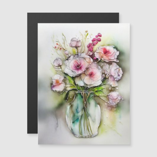 Glass Vase with Flowers (Front/Back)