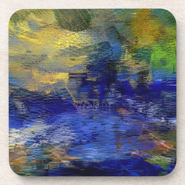 Glass Veil Awakening – Structural Reconstruction Beverage Coaster (Front)