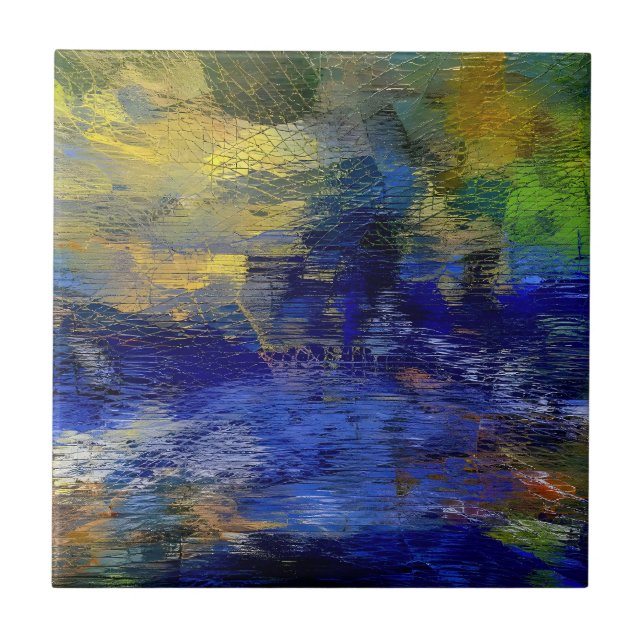 Glass Veil Awakening – Structural Reconstruction Ceramic Tile (Front)