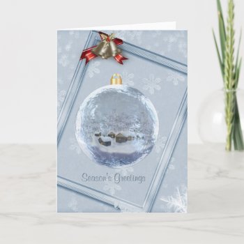Glass Village Ornament Christmas Card by christmas_tshirts at Zazzle