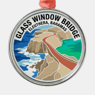Glass Window Bridge Bahamas Metal Ornament