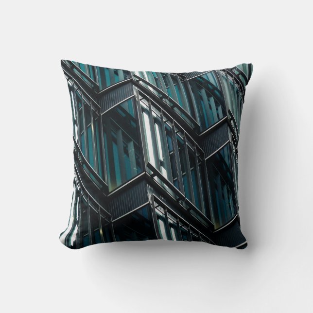 GLASS WINDOW BUILDING THROW PILLOW (Front)