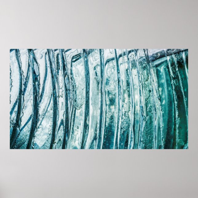 Glass window ice crystal frost poster (Front)
