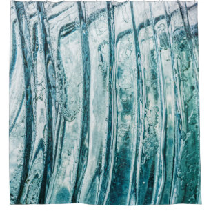 Glass window ice crystal frost shower curtain