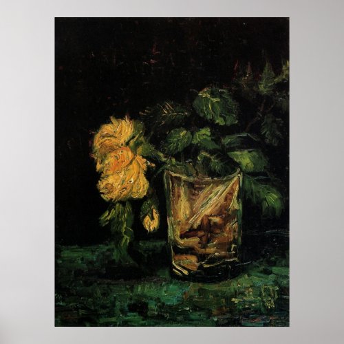 Glass with Roses by Vincent van Gogh Poster