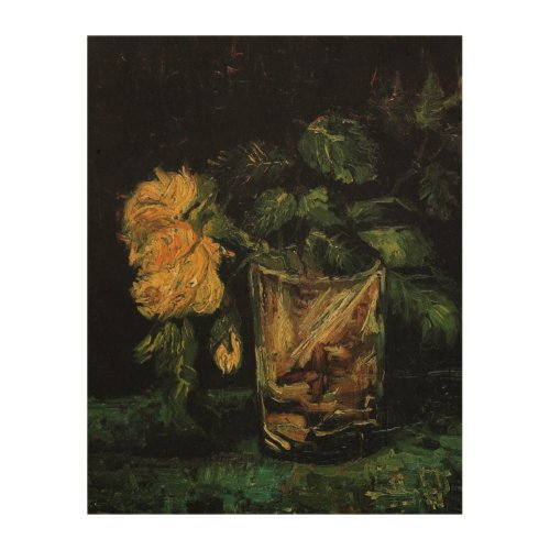 Glass with Roses by Vincent van Gogh Wood Wall Decor