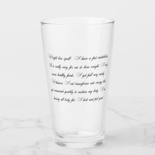 Glass with weight loss spell (Front)