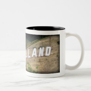 Glassellland Hollywood Sign in Glassell Park, CA Two-Tone Coffee Mug