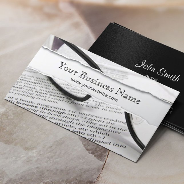 Glasses and Book Ripped business card (Creator Uploaded)