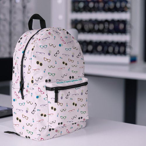 Glasses and Contact Lenses Printed Backpack