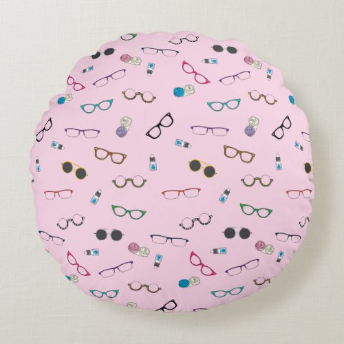 Glasses and Contact Lenses Round Pillow