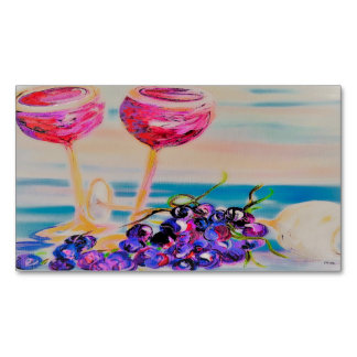 Glasses and Grapes Dreamy Style Business Card Magnet