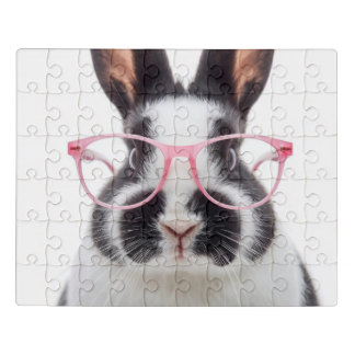Glasses Bunny Jigsaw Puzzle