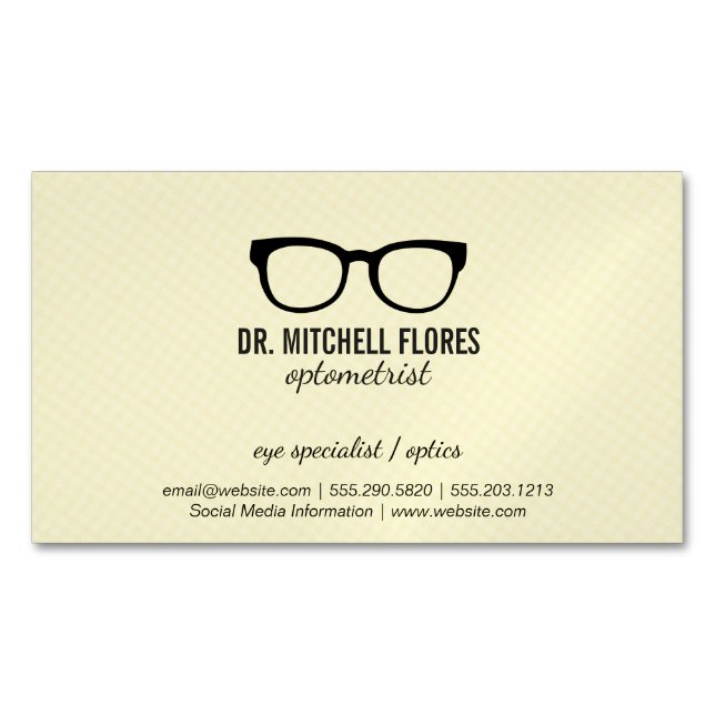 Glasses Business Card Magnet (Front)