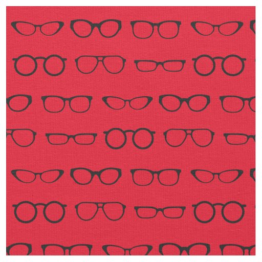 Glasses Cute Optician Black and Red Fabric