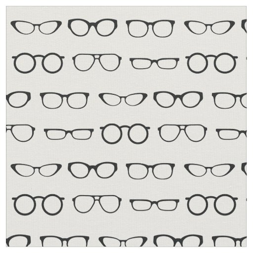 Glasses Cute Optician Black and White Fabric