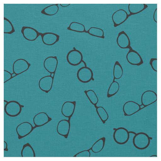 Glasses Cute Optician Optometrist Teal Fabric