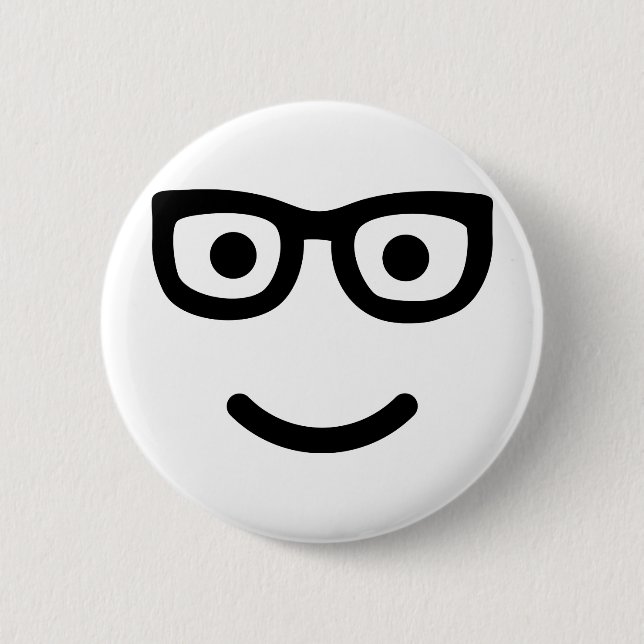 Glasses geek nerd pinback button (Front)