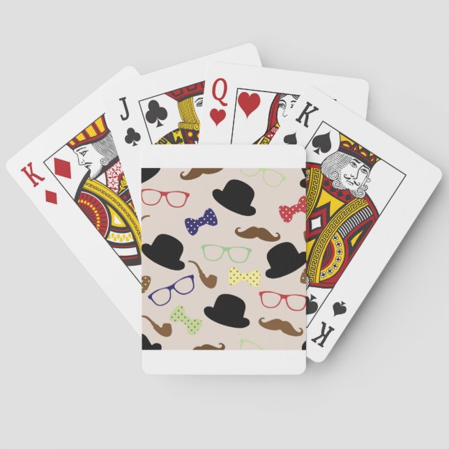 Glasses, Hats and Mustache Poker Cards (Back)