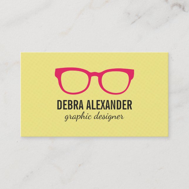 Glasses (Hot Pink) Business Card (Front)