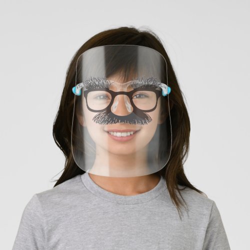 Glasses Mustache Funny Cartoon Halloween Face Kids Face Shield