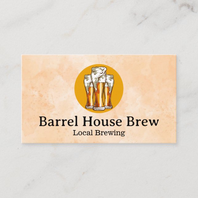 Glasses of Beer | Brewery Business Card (Front)