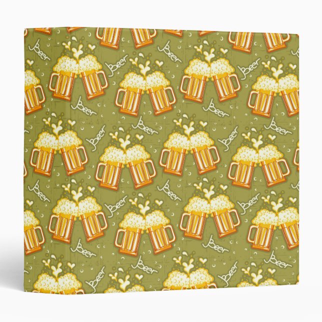 Glasses Of Beer Pattern Binder (Front/Spine)