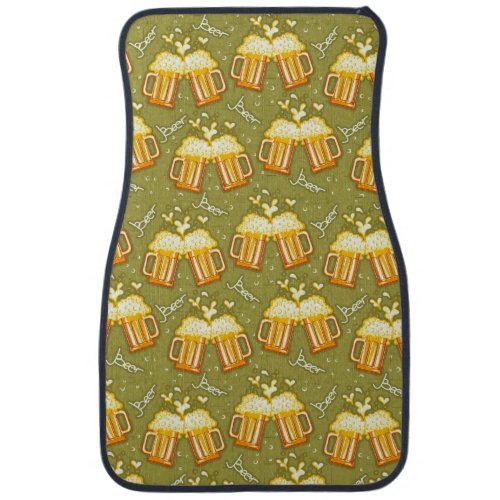 Glasses Of Beer Pattern Car Floor Mat