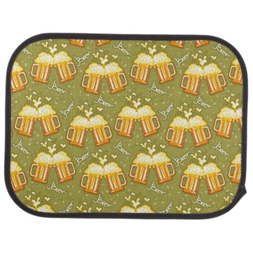 Glasses Of Beer Pattern Car Floor Mat