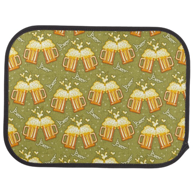 Glasses Of Beer Pattern Car Floor Mat (Rear)