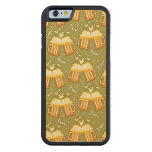 Glasses Of Beer Pattern Carved Maple iPhone 6 Bumper Case