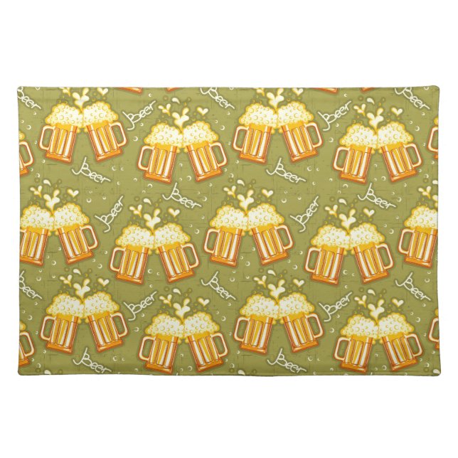 Glasses Of Beer Pattern Cloth Placemat (Front)