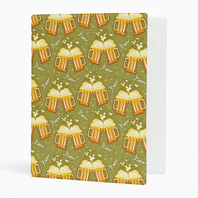 Glasses Of Beer Pattern Mini Binder (Front/Inside)