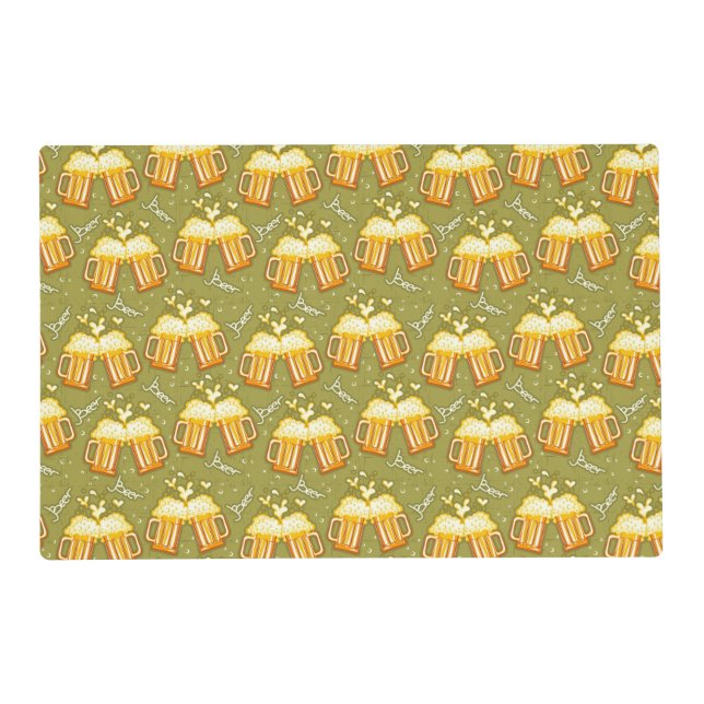 Glasses Of Beer Pattern Placemat (Front)