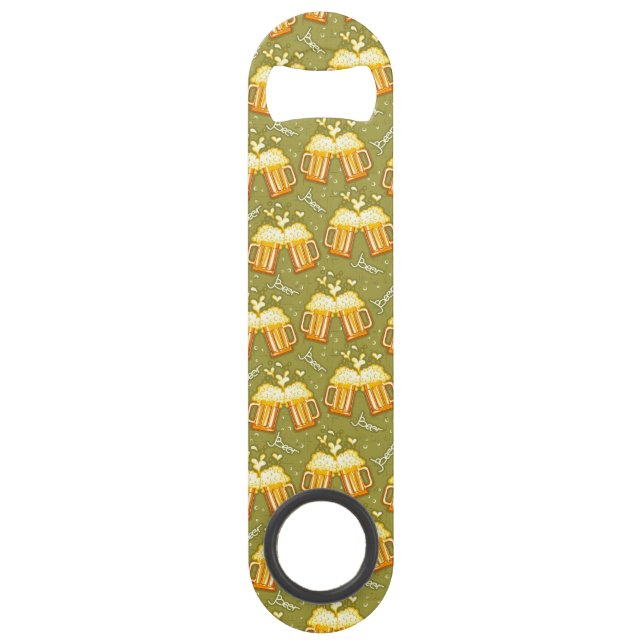 Glasses Of Beer Pattern Speed Bottle Opener (Front)