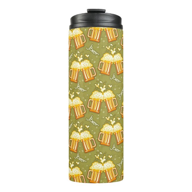Glasses Of Beer Pattern Thermal Tumbler (Front)