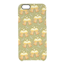 Glasses Of Beer Pattern Clear iPhone 6/6S Case