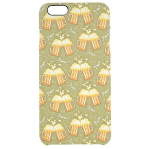 Glasses Of Beer Pattern Clear iPhone 6 Plus Case