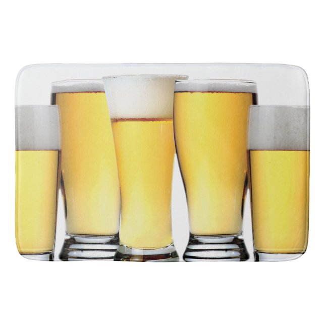 Glasses of Ice Cold Beer Bathroom Mat (Front)