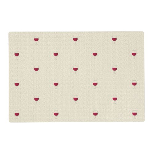 Glasses of red wine pattern placemat