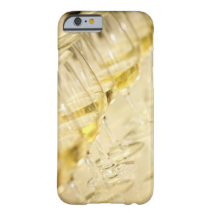 Glasses of white wine for wine tasting, close up barely there iPhone 6 case