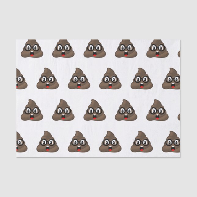 Glasses Oh Poop Emoji Tissue Paper (Front)